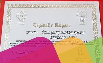 Bir Başarı Hikayemiz Daha Belgelendi.